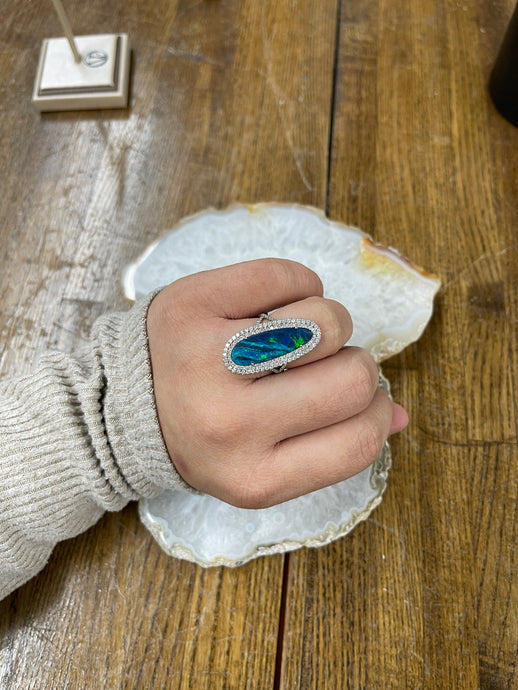 Opal Diamond Ring