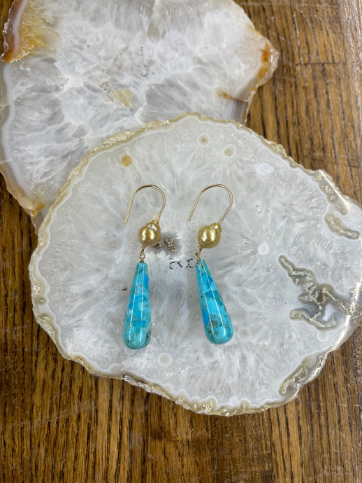 Australian South Sea Turqupise Drop Earrings