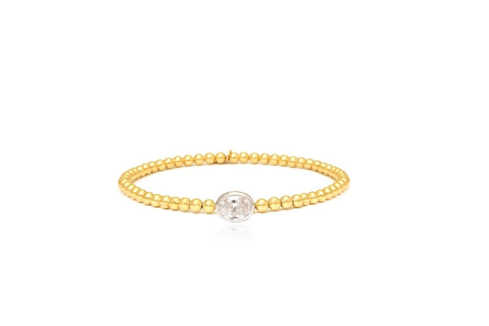 Stirata Oval CVD Diamond 18kt Gold Stretch Bracelet