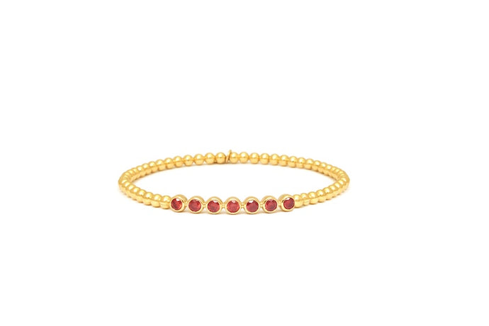 Stirata Red CVD Diamond 18kt Gold Stretch Bracelet