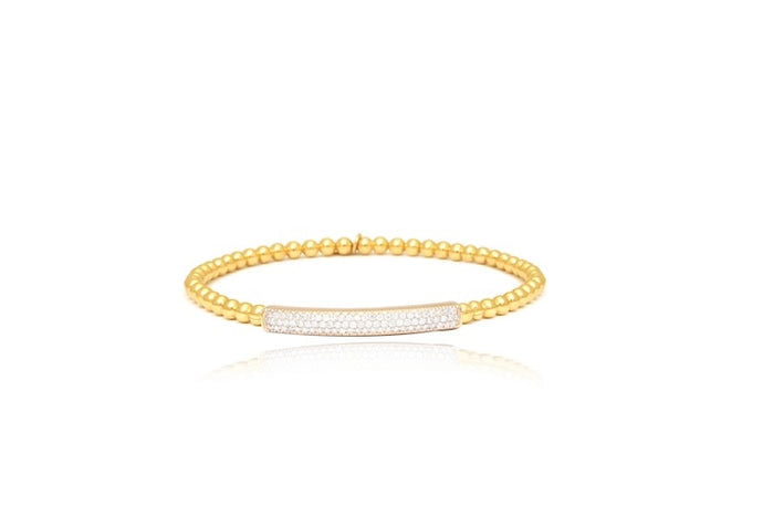 Stirata Diamond Bar 18kt Gold Stetch Bracelet