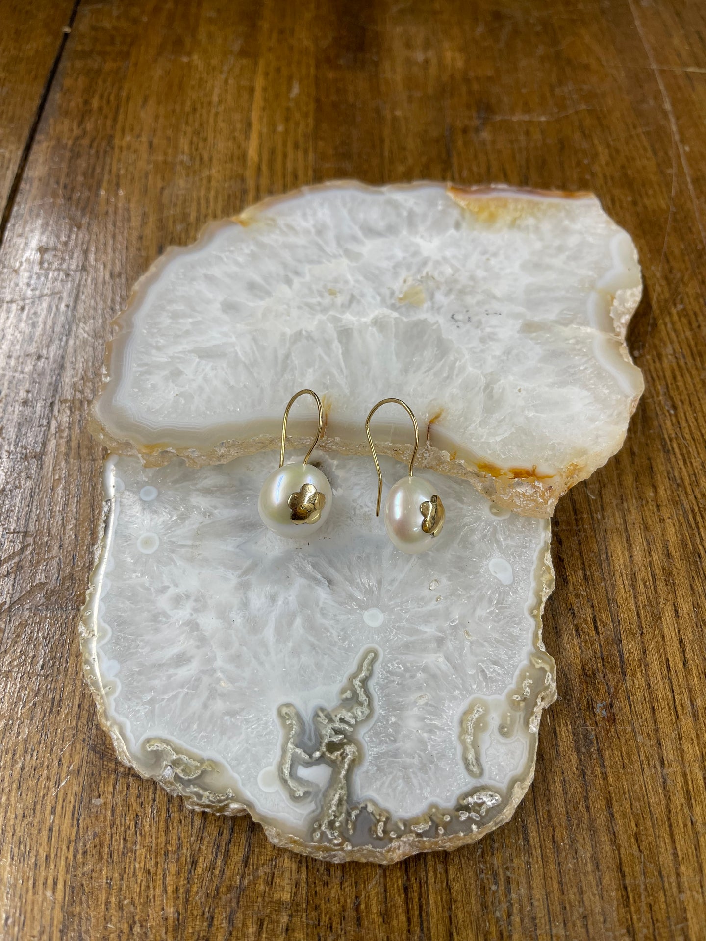 Clover Freshwater Pearls 14kt Earrings