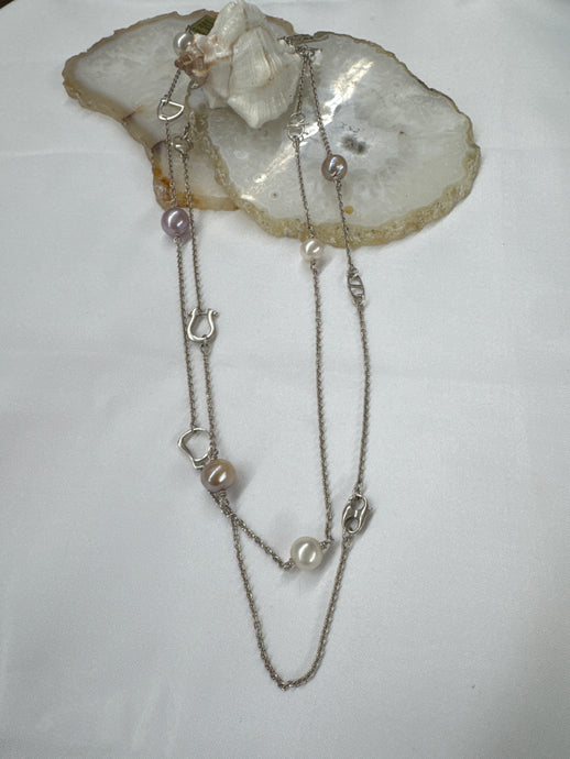 36” Sterling Pearl Lariat