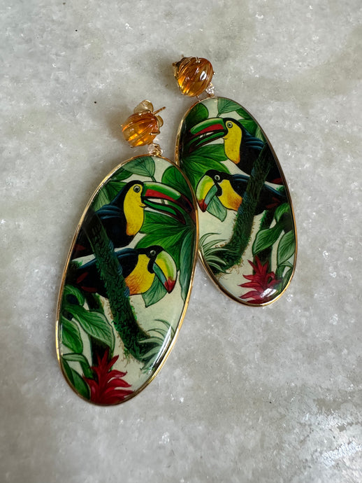 Hand painted Earrings - Vincent Peach Fine Jewelry