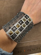 Studded Diamond Mesh Cuff - Vincent Peach Fine Jewelry