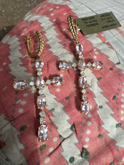 Pink Morganite Dia. earrings