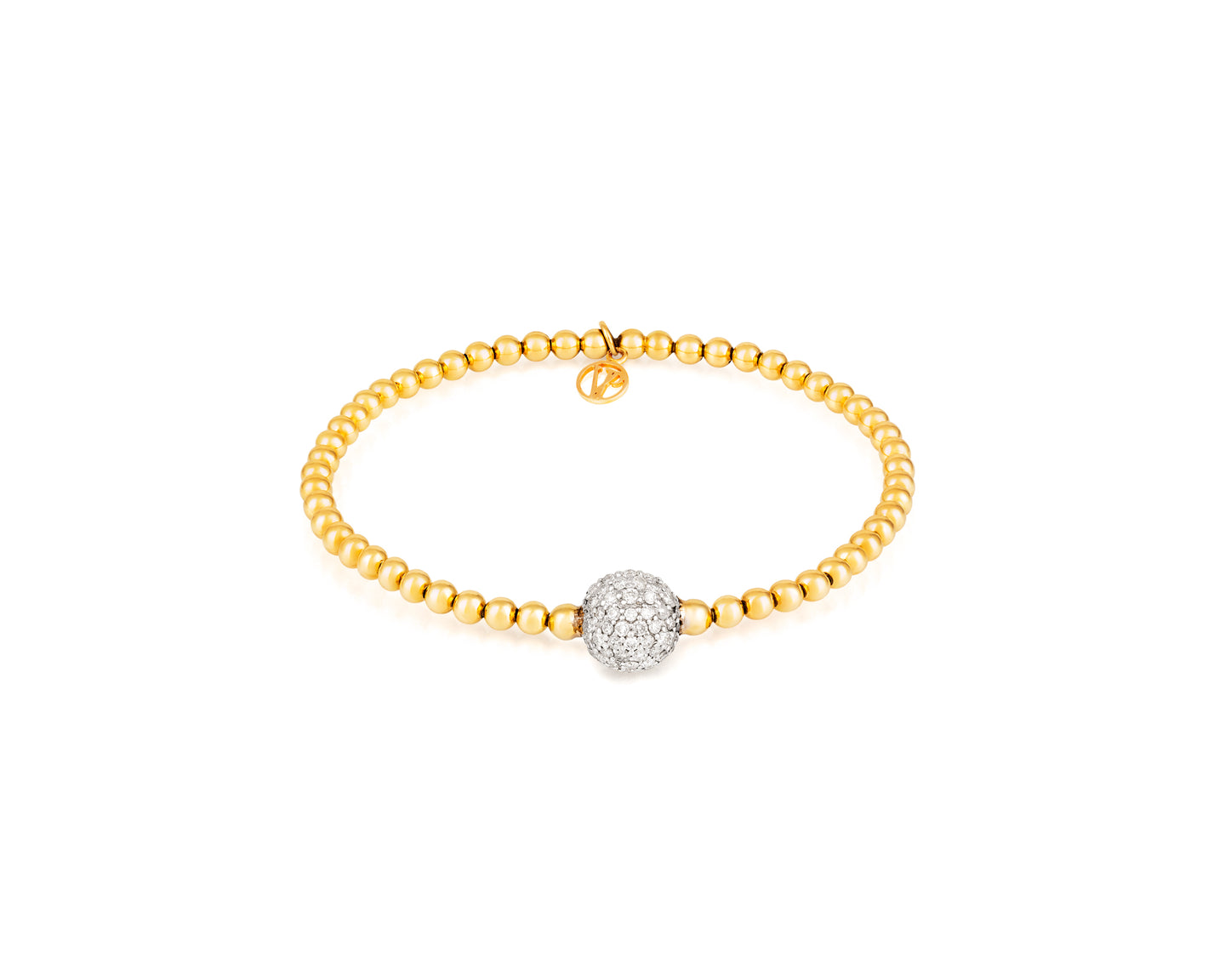 Stirata Gold Diamond Ball Bracelet - Vincent Peach Fine Jewelry