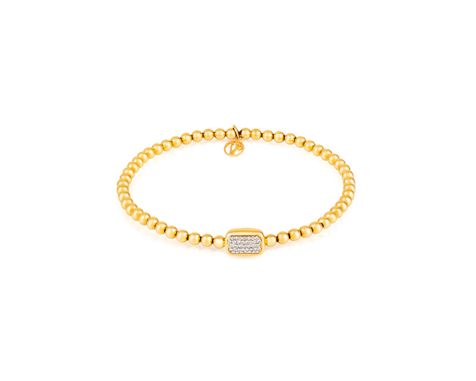 Stirata Diamond Rectangle 18kt Gold Stetch Bracelet