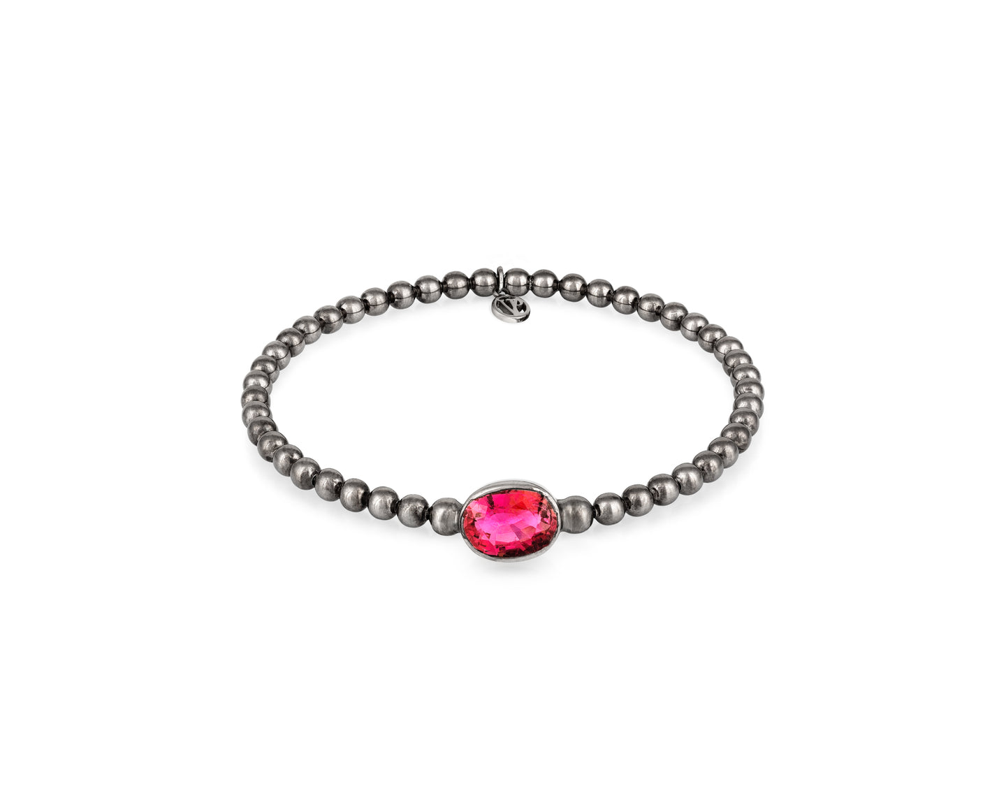 Stirata Bracelet Rubellite Rhodium - Vincent Peach Fine Jewelry