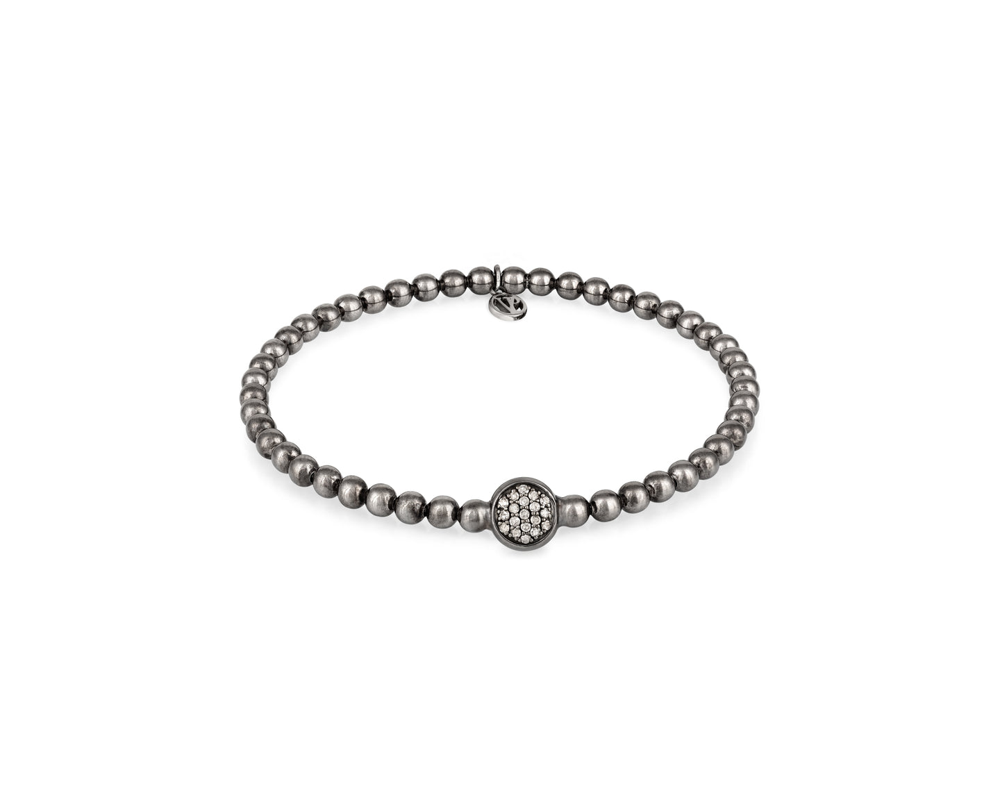 Stirata Rhodium Bracelet Diamond Circle - Vincent Peach Fine Jewelry