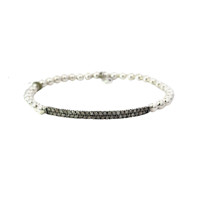 Stirata Silver Diamond Bar Bracelet - Vincent Peach Fine Jewelry