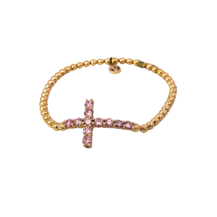 Stirata Gold Cross Pink - Vincent Peach Fine Jewelry