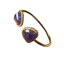 Tanzanite Flex Gold Cuff - Vincent Peach Fine Jewelry