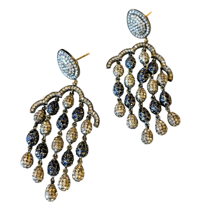 Blue Sapphire Diamond Earrings - Vincent Peach Fine Jewelry