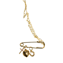 Charm Safety Pin Necklace - Vincent Peach Fine Jewelry