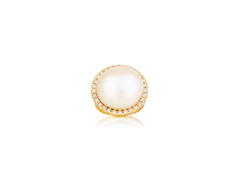 Natural Pearl Diamond Ring - Vincent Peach Fine Jewelry