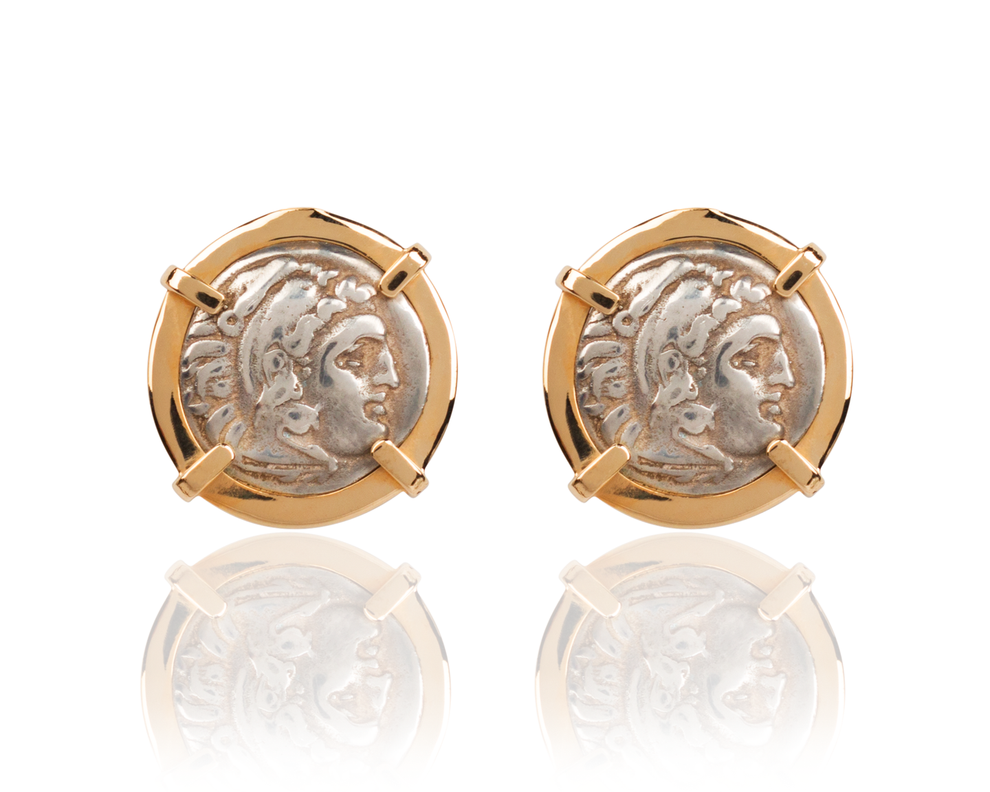 Versace V Logo Earrings in Metallic