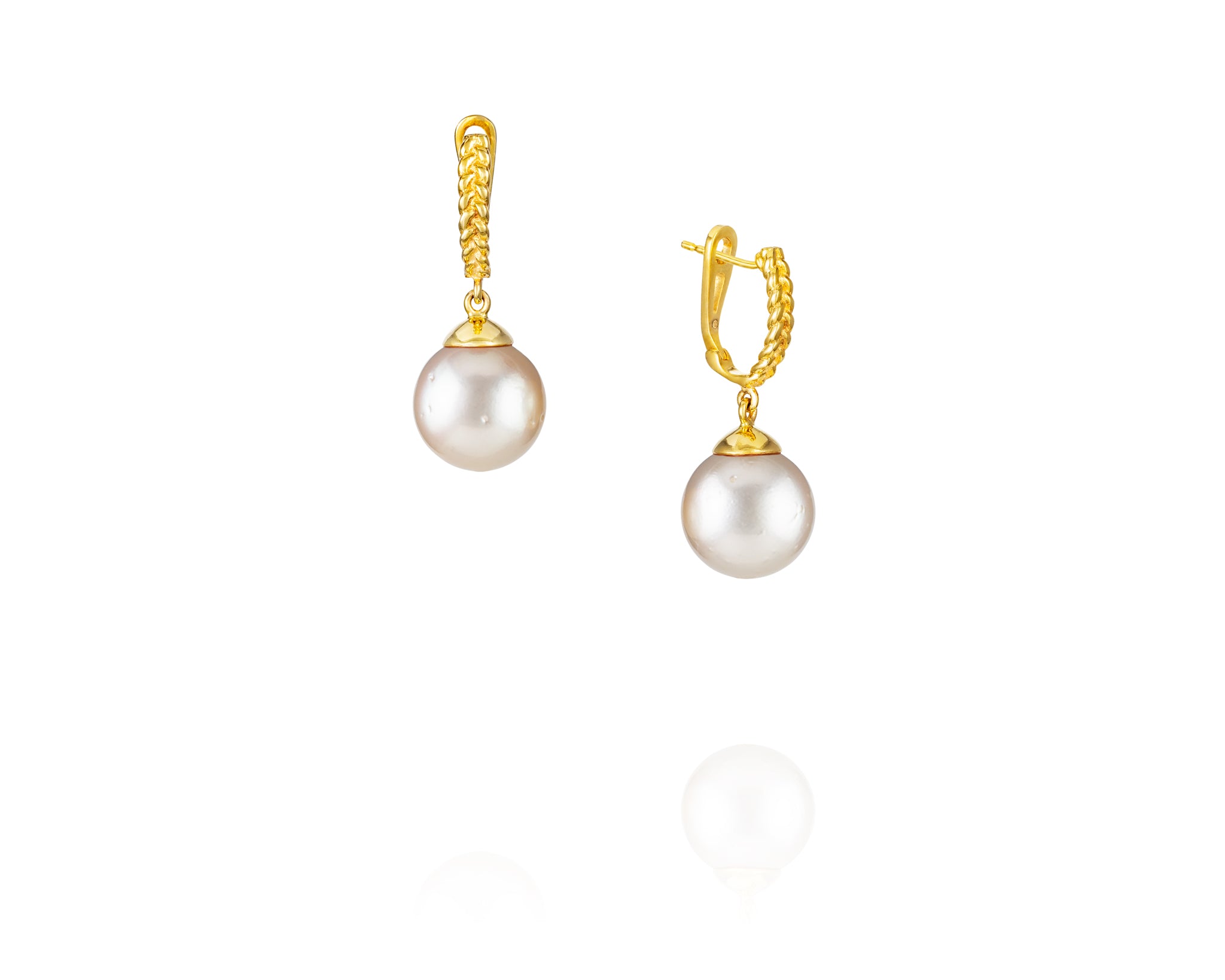 White South Sea Gold Drop Earrings – Vincent Peach Fine Jewelry